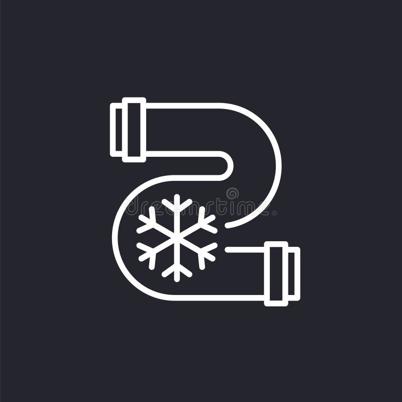Frozen water pipe line icon, vector vector illustration
