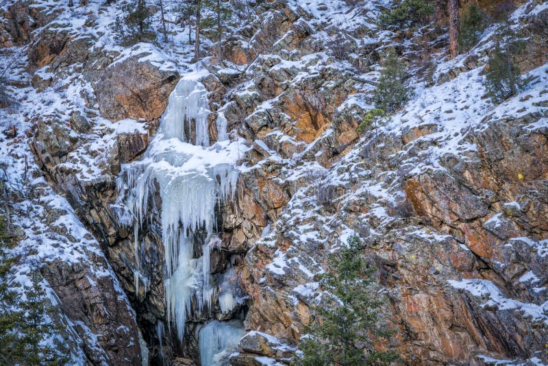 Frozen waterfall in the Poudre River Canyon