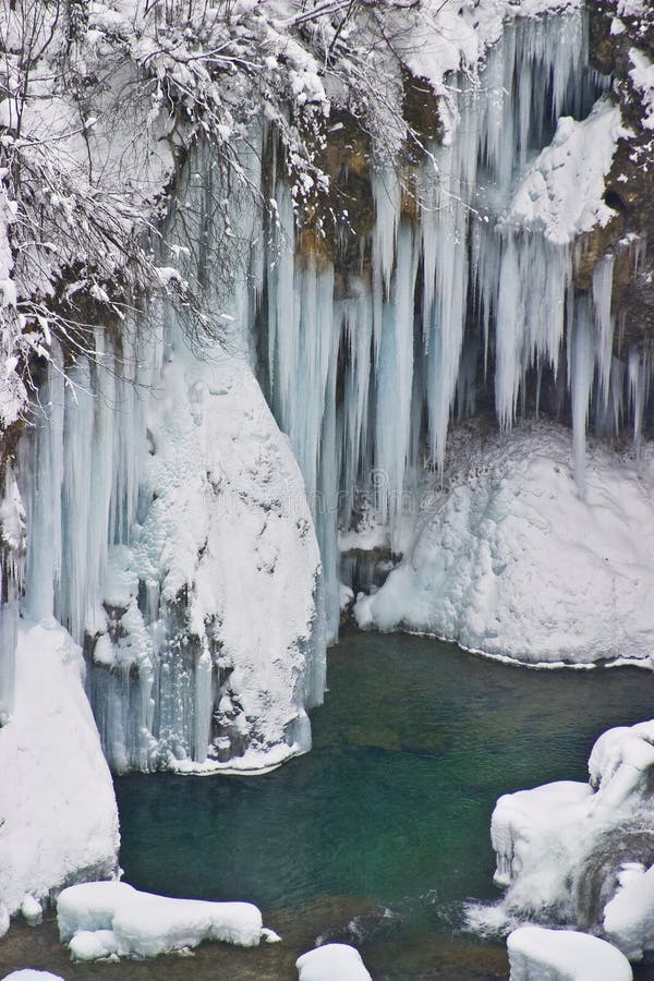 Frozen waterfalls