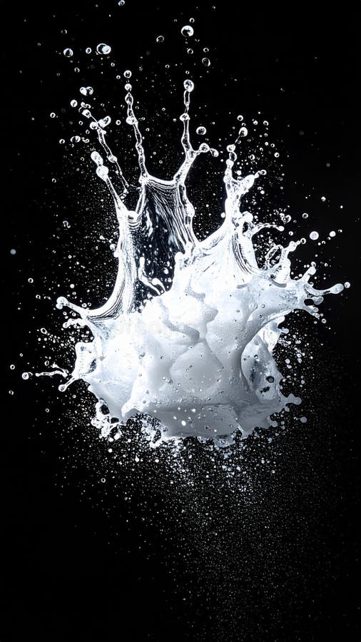 Frozen White Cloth Suspended with Splash of Water Against Black Background vector illustration