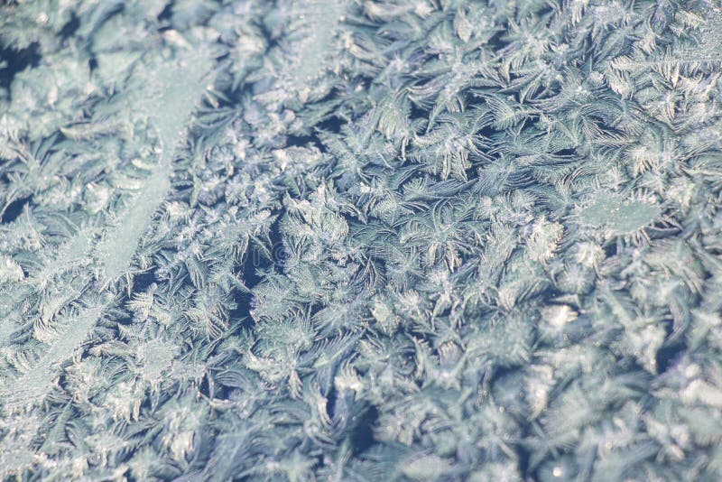 Frozen Window and Glass, Frozen Dew Water Pattern and Texture Stock