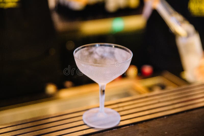 Frozen Wine Glass for Making Cocktails Stock Image Image of industry