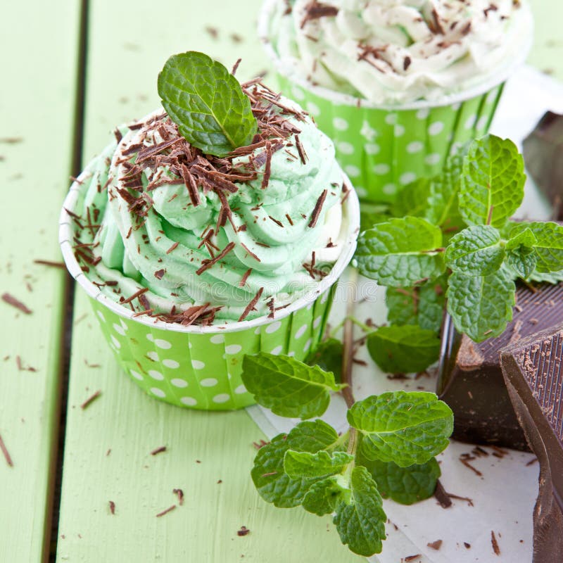 Frozen Yogurt with mint stock image. Image of refreshment 49827407