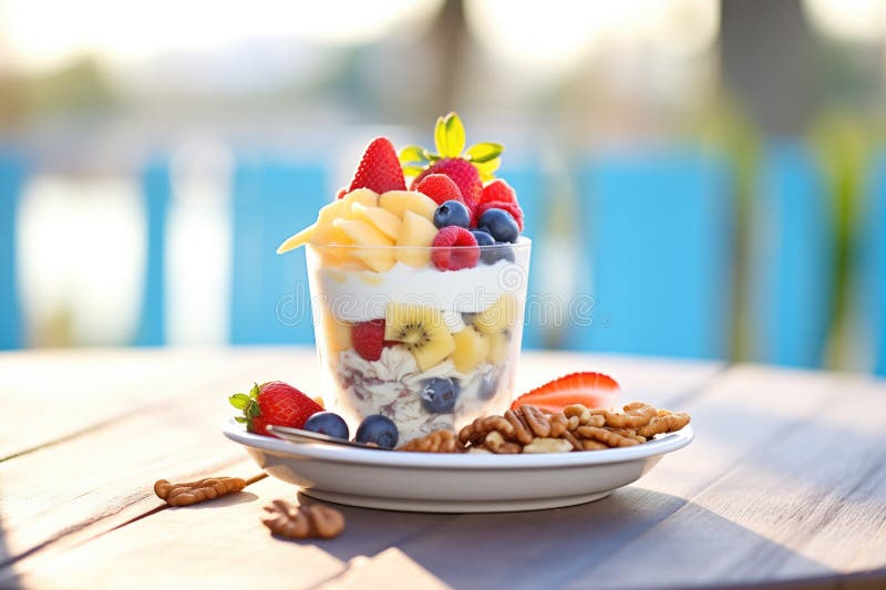 Frozen Yogurt Parfait in Frosted Bowl Outdoors Stock Illustration -  Illustration of snack, sweet: 304241454