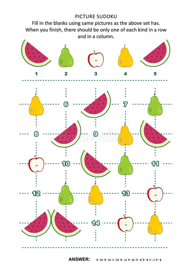 Frucht- und Beerenbild sudoku Puzzlespiel vektor abbildung Frucht- und Beerenbild sudoku Puzzlespiel vektor abbildung