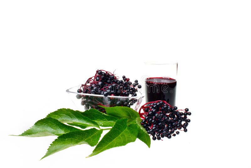 Fruit juice elderberry on white isolated background. Fruit juice elderberry on white isolated background
