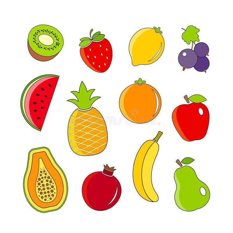 Fructe proaspete organice și fructe cu coajă tare stock illustration
