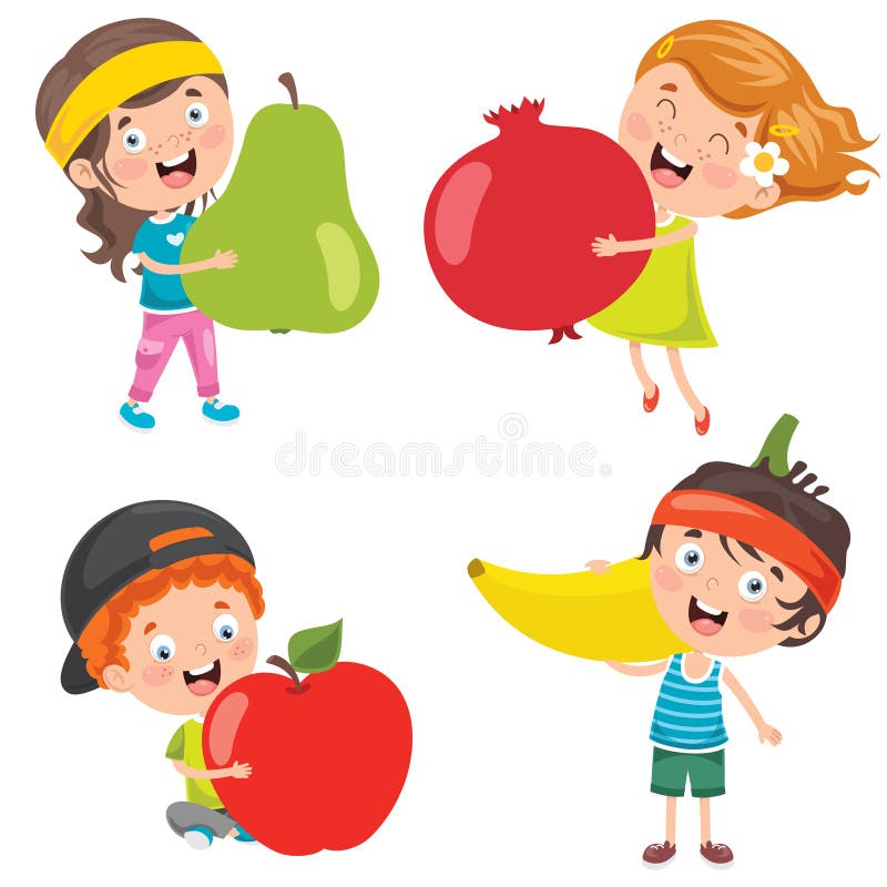 Fructe proaspete pentru o alimentație sănătoasă vector illustration