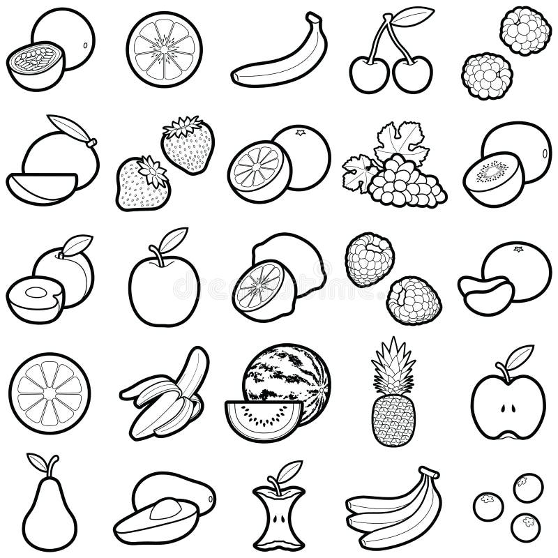 Vectorillustratie van fruitcontouren vector illustratie
