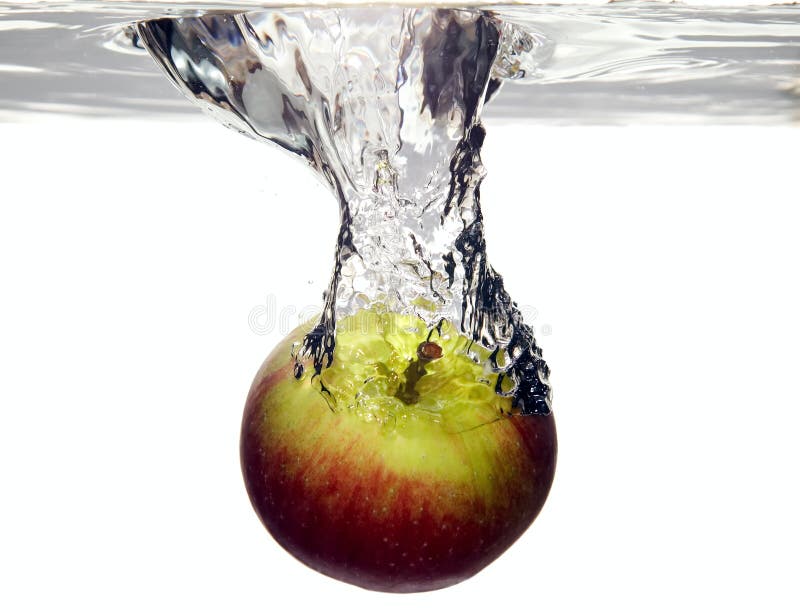 Fruit Apple is Dropped into Water Stock Photo Image of fresh