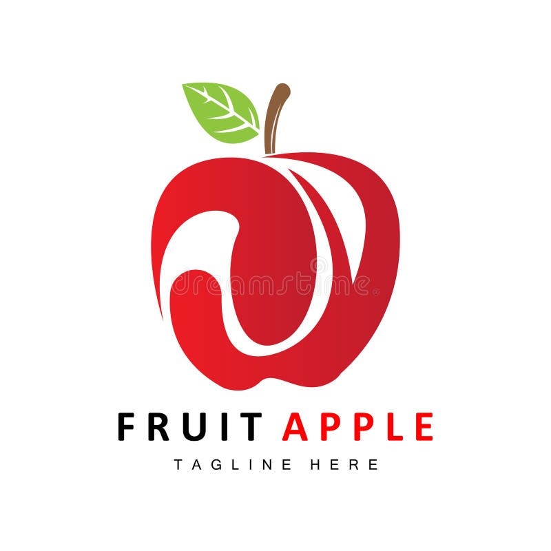 Fruit Apple Logo Design, Red Fruit Vector, with Abstract Style, Product
