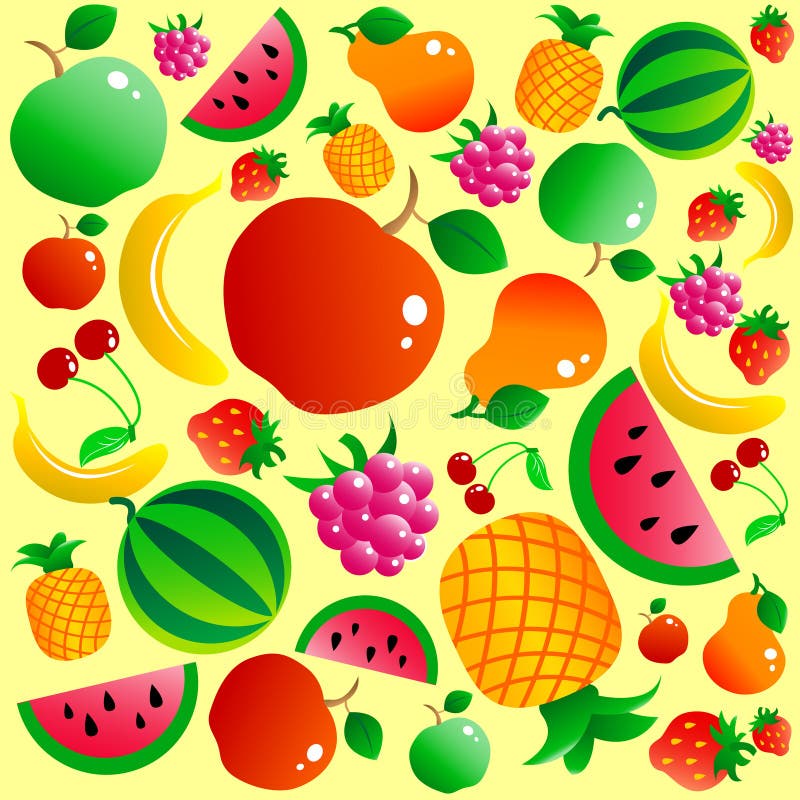 Fruit set stock vector. Illustration of food, vector 32673389