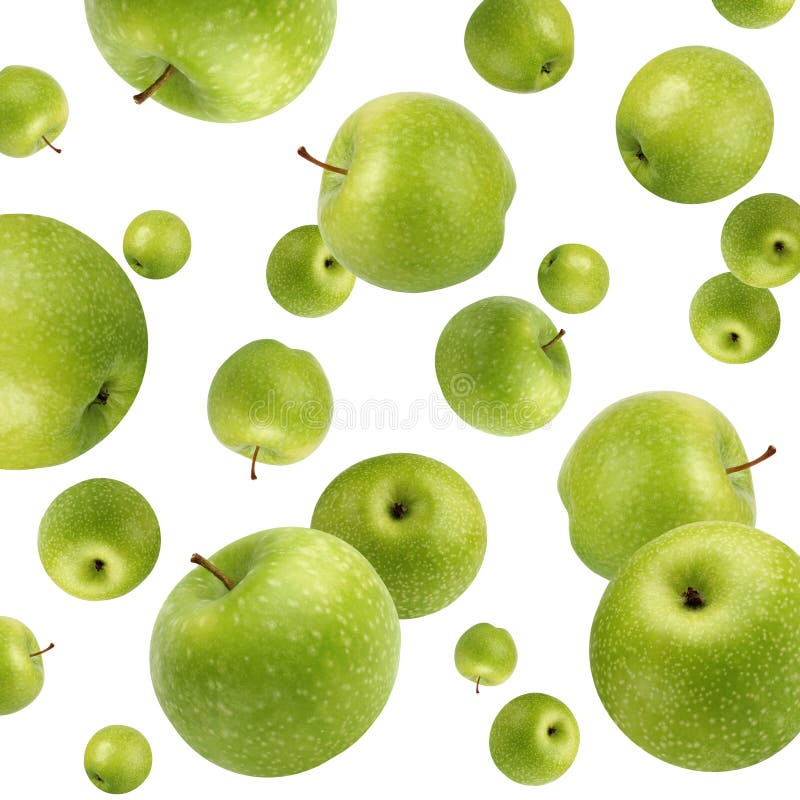 Fruit background with green apples on white. stock photography Fruit background with green apples on white. stock photography
