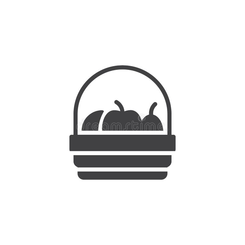Fruit basket vector icon stock vector. Illustration of glyph 110904340