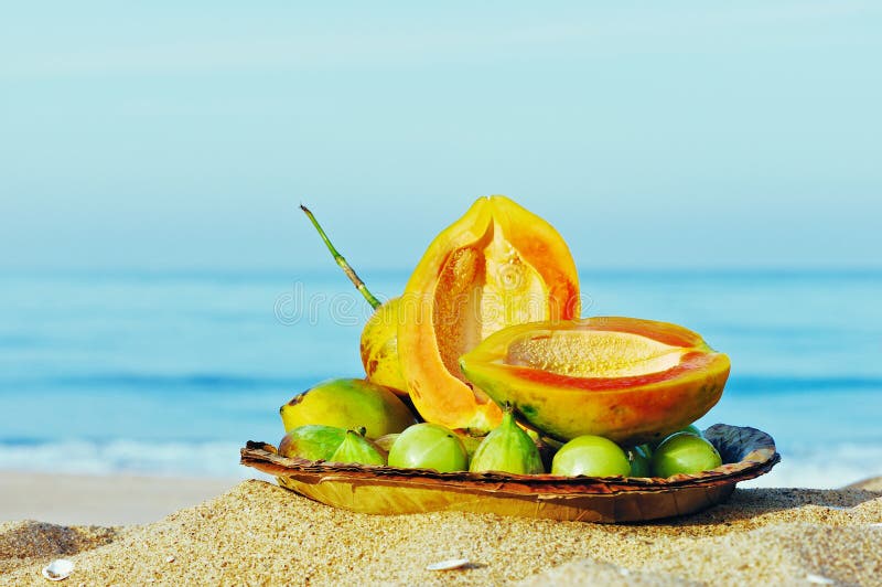 Fruit on beach stock photo. Image of exotic, natural 34645950