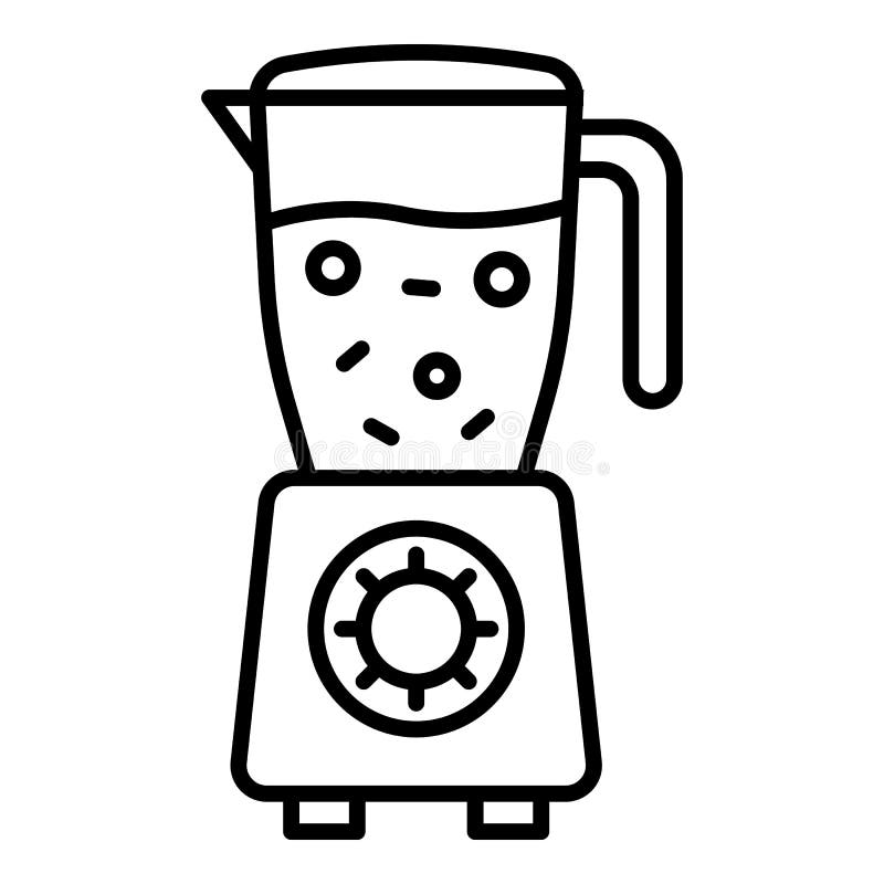 Fruit blender icon, outline style stock illustration