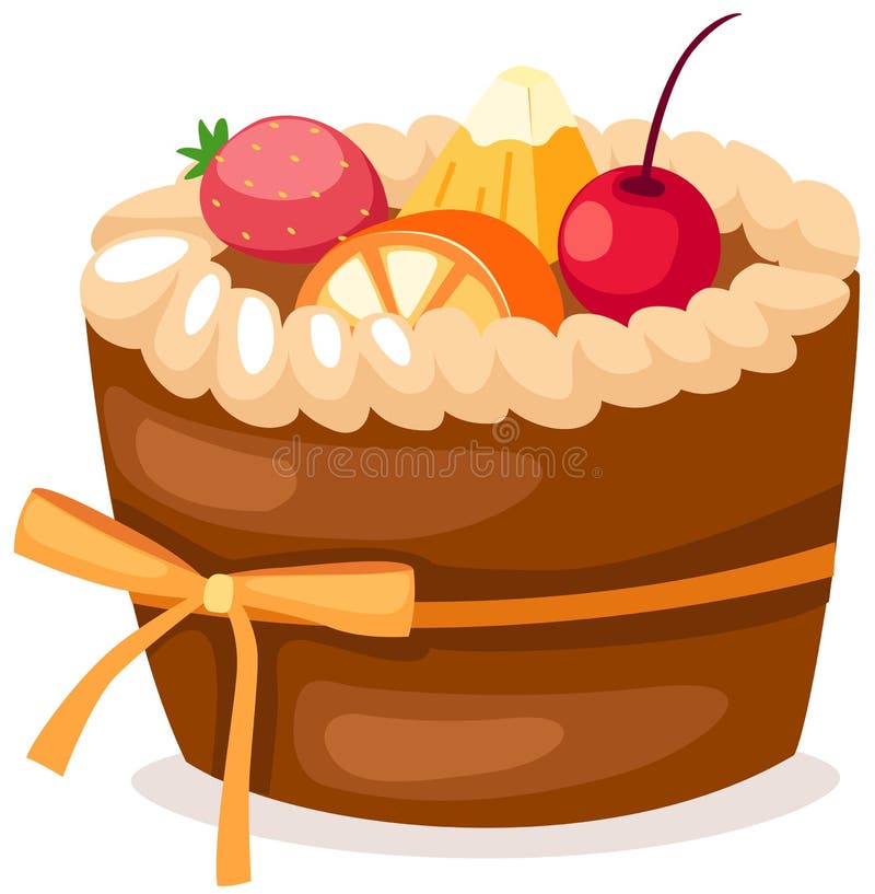 Fruit Cake Mascot Vector Design Illustration Stock Vector