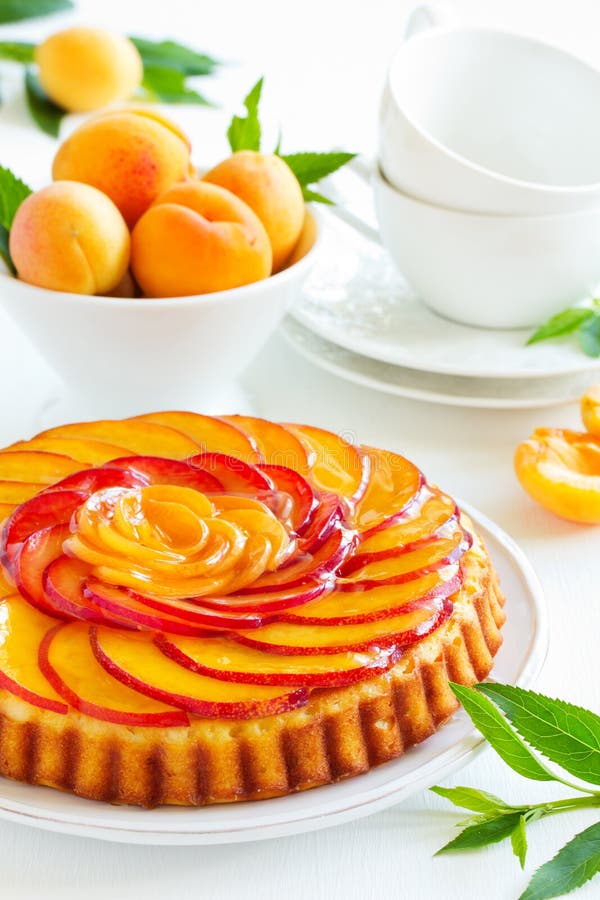 Fruit cake with peaches stock photo. Image of dessert 46246506