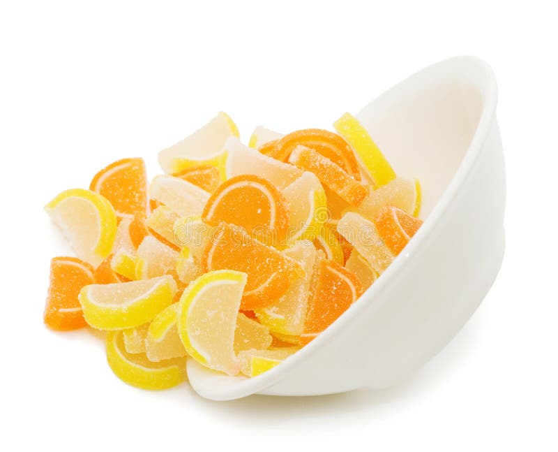 Fruit candy isolated on the white