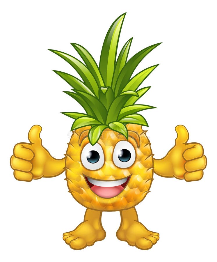 Fruit Cartoon Pineapple Mascot Character Stock Vector Illustration of