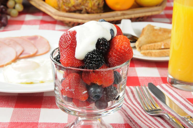 Fruit cocktail with fresh berries