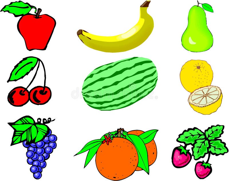 Fruit Collage stock vector. Illustration of fruit, orange 875783