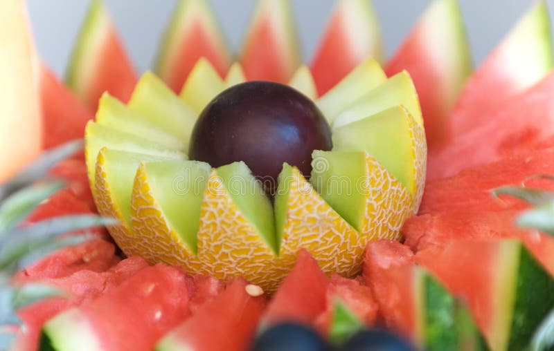 Natural Fruits Decoration. Watermelon Decorated Stock Photo Image of