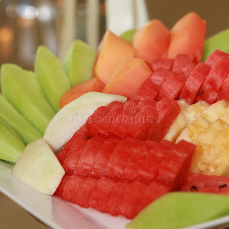 Fruit dish stock image. Image of plate, small, pineapple 36372899