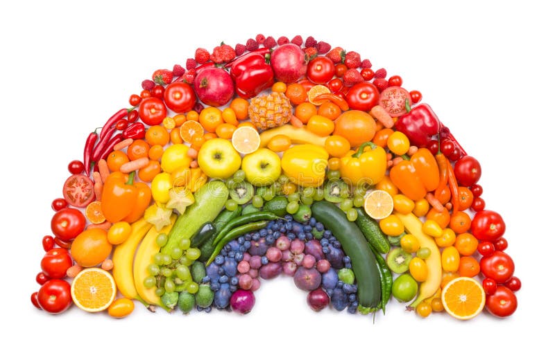 Fruit en plantaardige regenboog royalty-vrije stock foto Fruit en plantaardige regenboog royalty-vrije stock foto