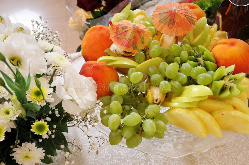 Fruit and flowers. stock image. Image of grapes, dessert 23023521