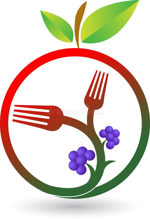 Fruit fork logo royalty free illustration
