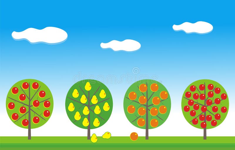 Fruit garden stock vector. Illustration of beauty, green 11372895