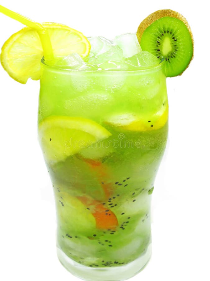 Fruit green smoothie lemonade with kiwi