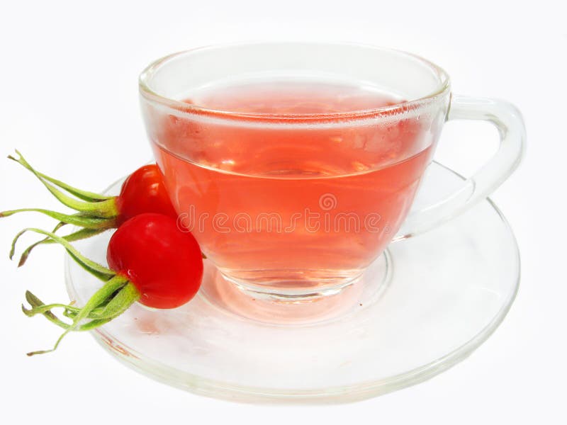 Fruit healthy tea with wild rose berries hip