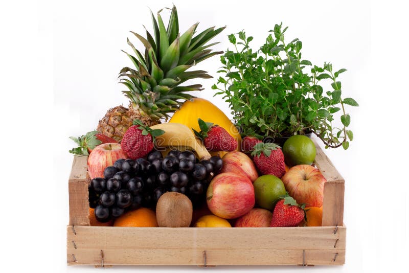 Fruit in houten doos. stock foto Fruit in houten doos. stock foto