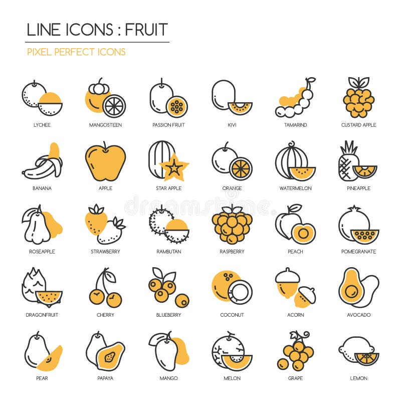 Fruit, icône parfaite de pixel