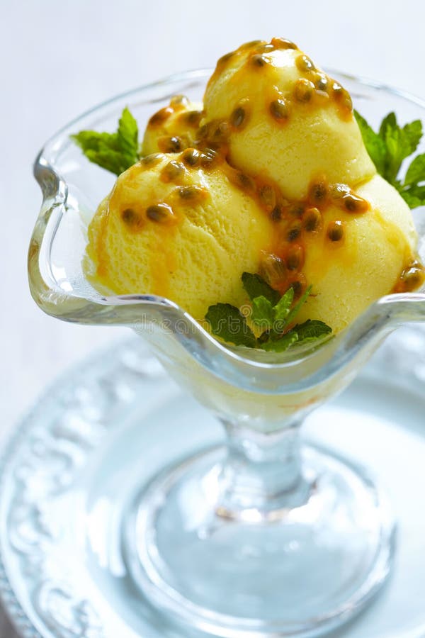 Fruit ice cream stock image. Image of passion, green 42554233