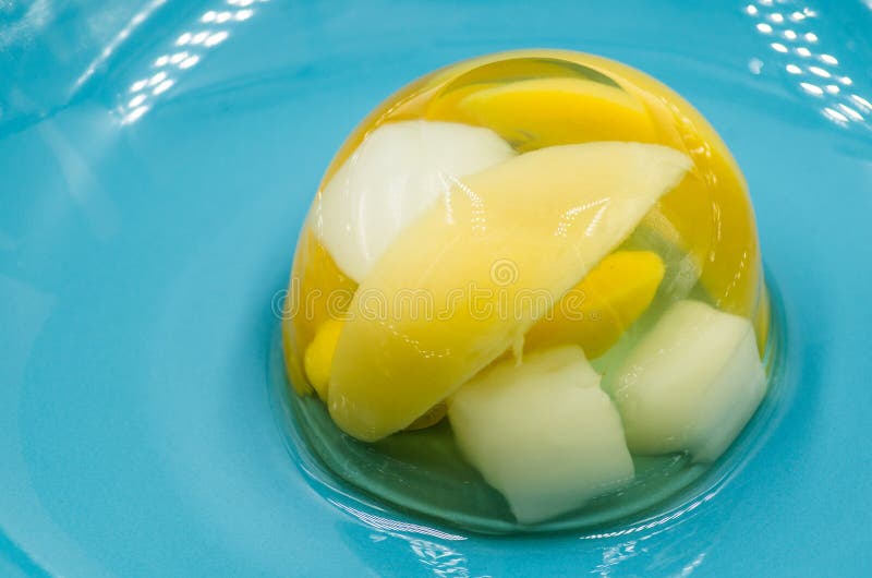 Fruit Jelly Mix on a Blue Plate Stock Photo Image of possey, jelly