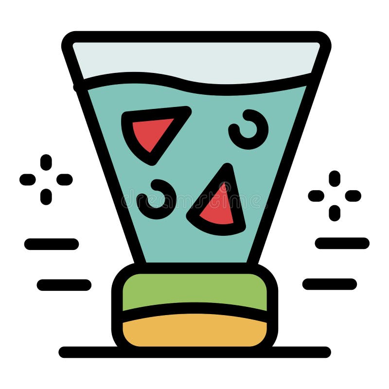 Fruit juice in a blender icon color outline vector vector illustration