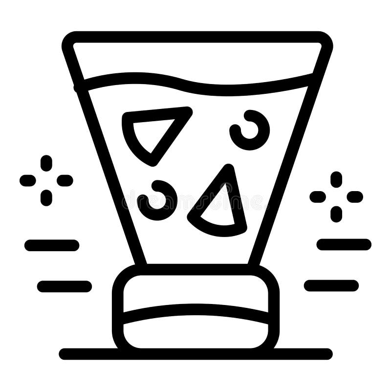 Fruit juice in a blender icon, outline style vector illustration