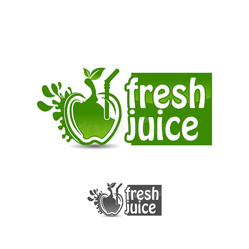 Fruit Juice Logo. Fresh Drink Logo. Vector Illustration, Fresh Juice