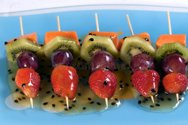 Fruit kebab plate