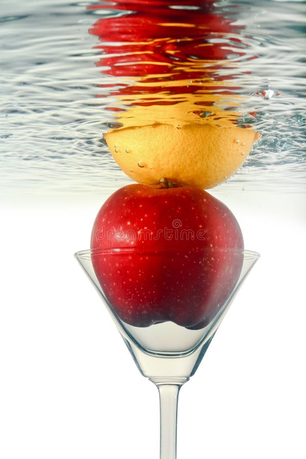 Fruit in martini glass. stock image. Image of martini 47353841