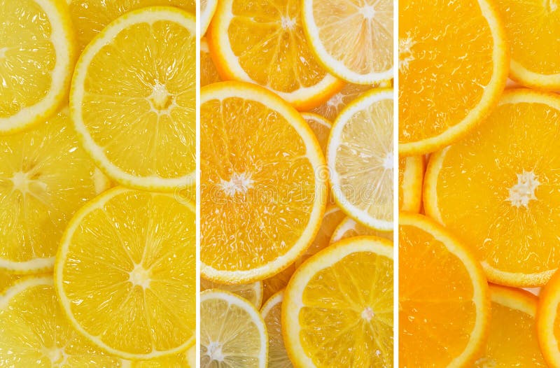 Fruit mix of lemon and orange fruit.
