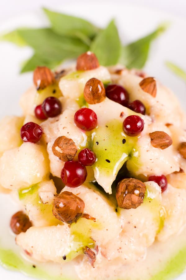 Fruit and nut dessert stock photo. Image of shallow, field 16829346