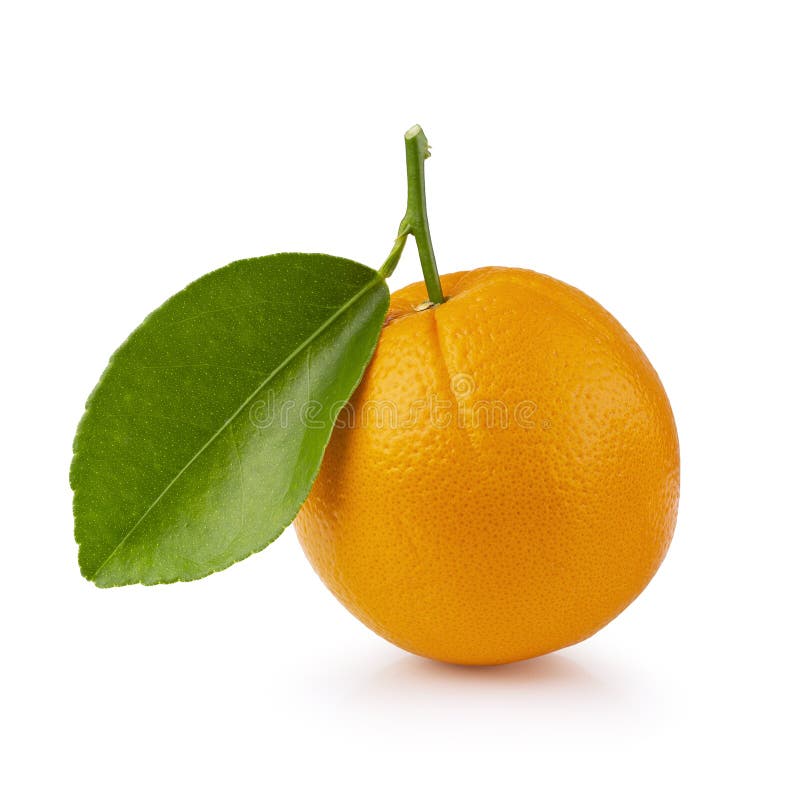 Fruit Orange Avec Des Feuilles Disolement Sur Le Fond La Coupure
