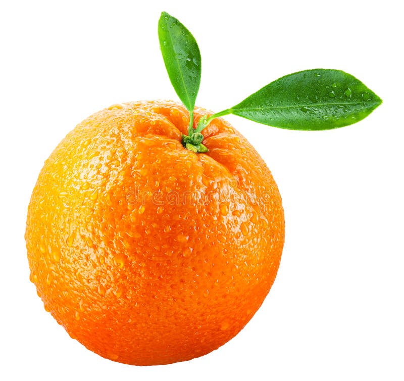 Fruit Orange Avec Des Feuilles Disolement Sur Le Fond La Coupure