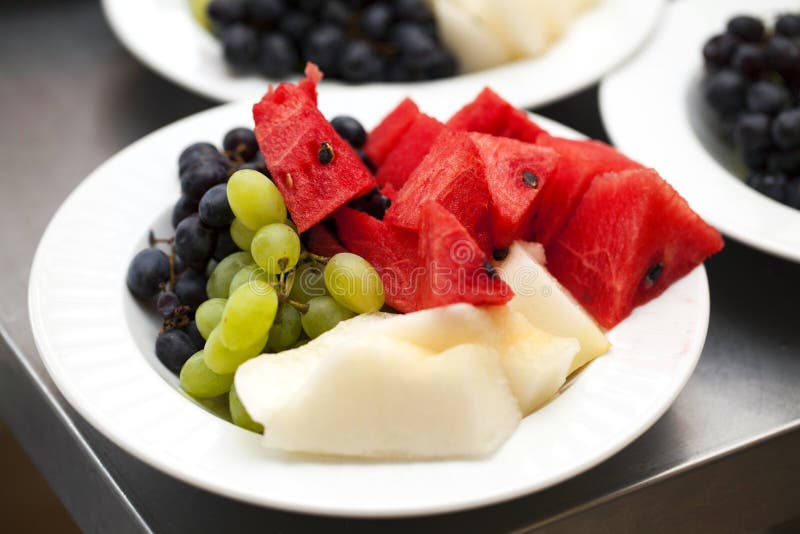 Fruit Plate of Watermelon Melon Grapes Stock Photo Image of sweet, closeup 48189456