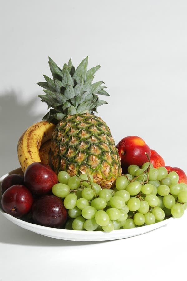 Fruit Platter With Banana And Grapes Stock Photo Image of food