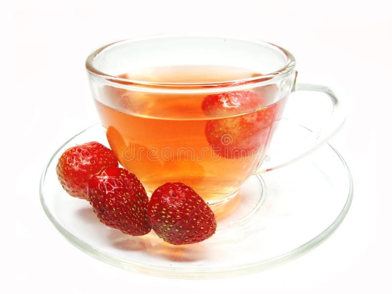 Fruit red tea with strawberry